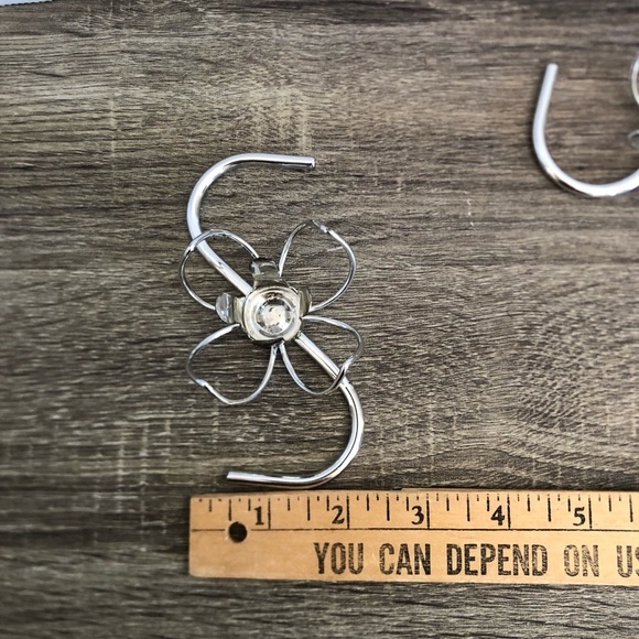 1950s Silver Tone Flower Candle Holders - Picture 9 of 10